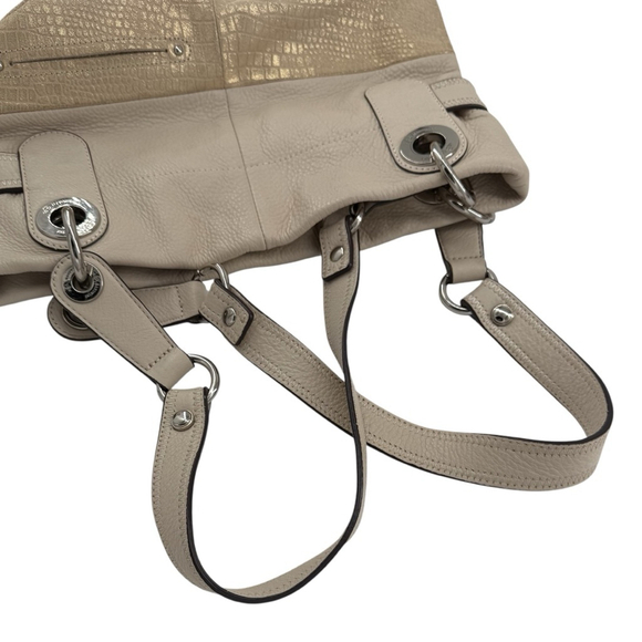 B. Makowsky Women’s Leather Tote Bag Brown/Gold/Tan One Size - Picture 5 of 11